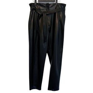 Black Faux Leather Women's Size 10 Dynamite Pants with Tie Belt